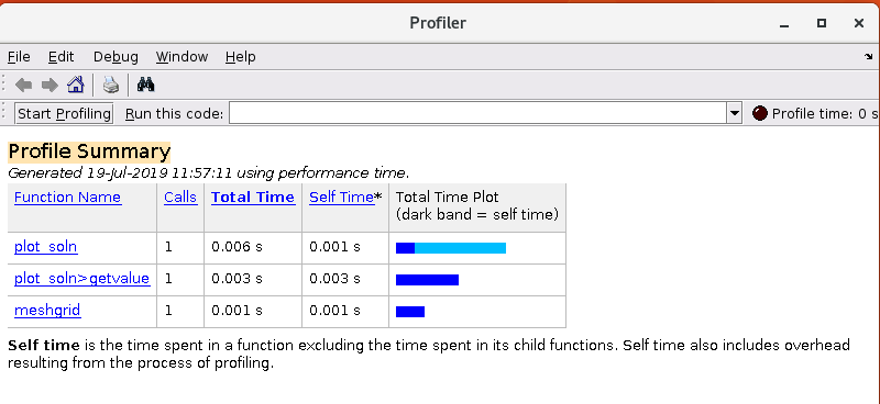MATLAB Profiler - ex1